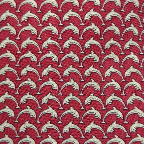 Brooks Brothers Silk Tie Red Dolphin 58 inches Necktie - Picture 7 of 9
